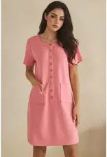 Linda Lightweight Modal Front Button Accent Dress