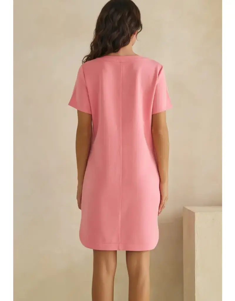 Linda Lightweight Modal Front Button Accent Dress
