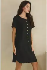 Linda Lightweight Modal Front Button Accent Dress