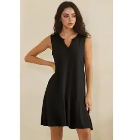 Penny Split Neck Flounce Hem Peach Skin Dress