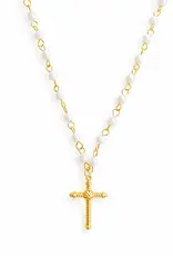 Cabled Cross Pendant Necklace