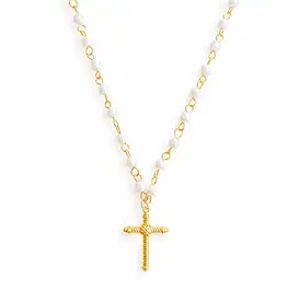 Cabled Cross Pendant Necklace