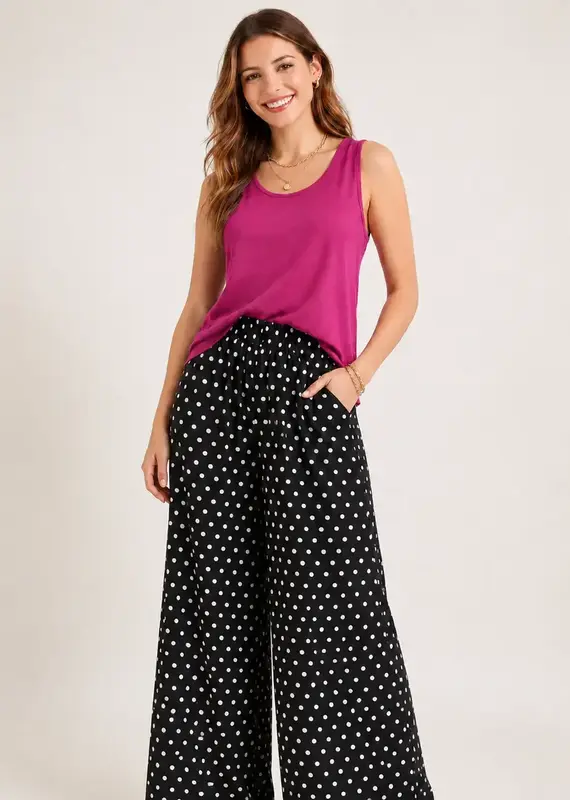 Polka Dot Pull On Palazzo Pant