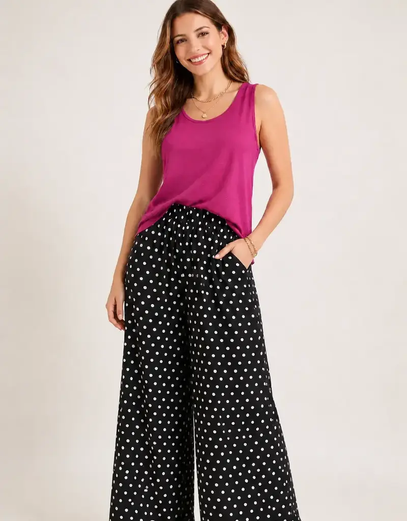 Polka Dot Pull On Palazzo Pant