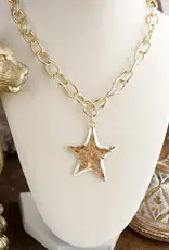 Golden Keepsake – Statement Star Necklace - Gold