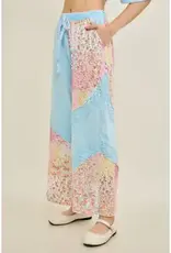 Mineral Washed Patchwork Print Pant