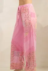 Mineral Washed Patchwork Print Pant