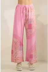 Mineral Washed Patchwork Print Pant