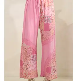Mineral Washed Patchwork Print Pant