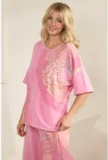 Mineral Washed Patchwork Print Top