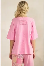 Mineral Washed Patchwork Print Top
