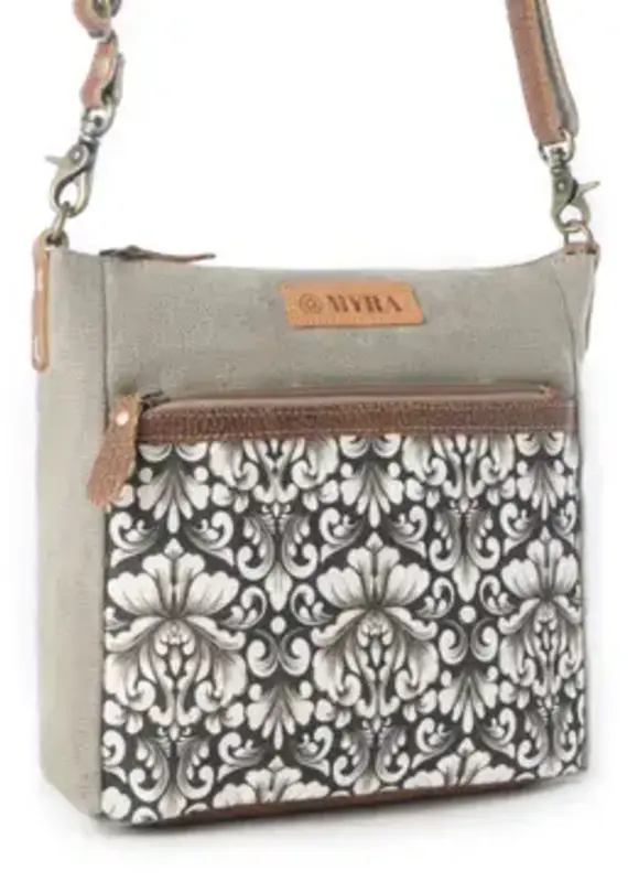Damask Trail Vintage Crossbody Bag - Sage
