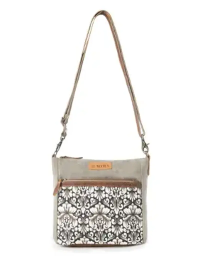 Damask Trail Vintage Crossbody Bag - Sage