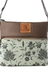 Wildflower print Upcycled Canvas Crossbody Bag