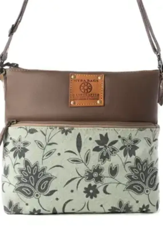 Wildflower print Upcycled Canvas Crossbody Bag