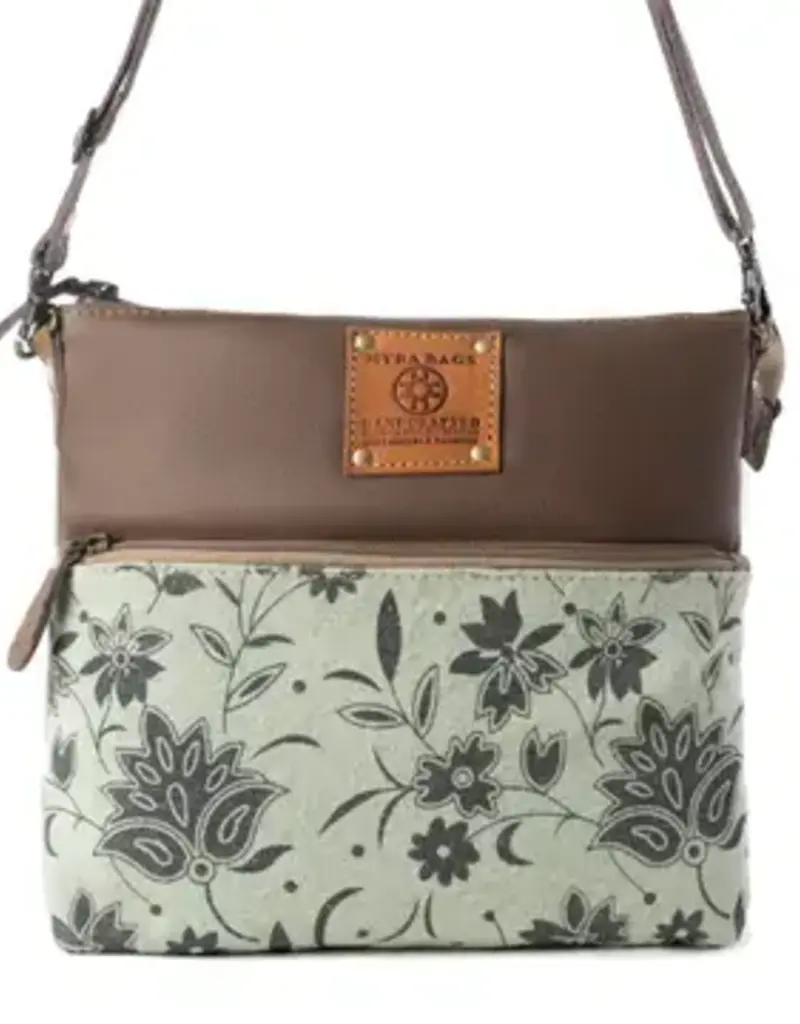 Wildflower print Upcycled Canvas Crossbody Bag