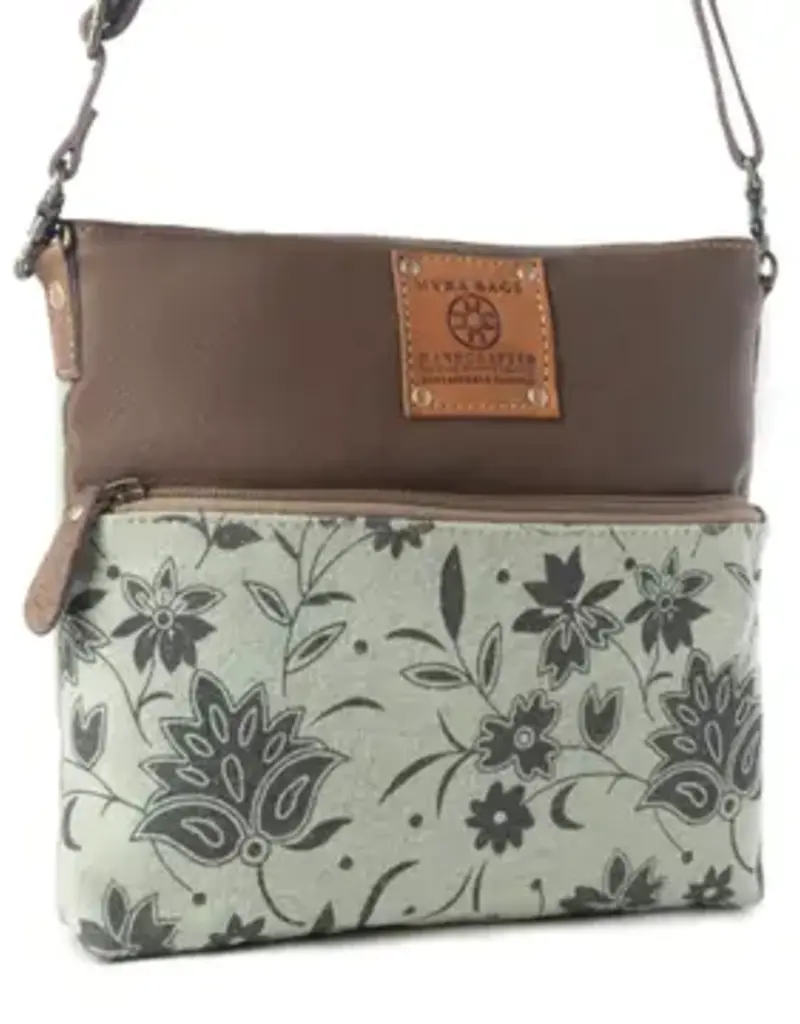 Wildflower print Upcycled Canvas Crossbody Bag