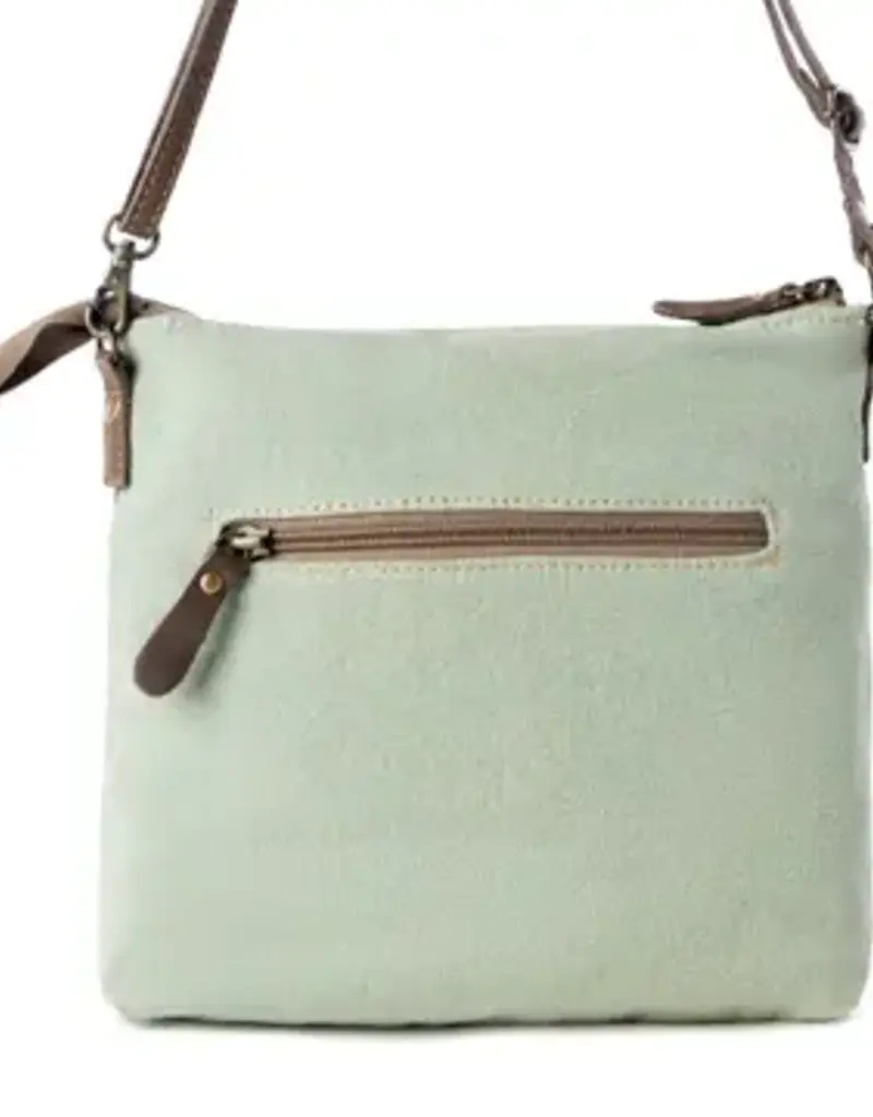 Wildflower print Upcycled Canvas Crossbody Bag