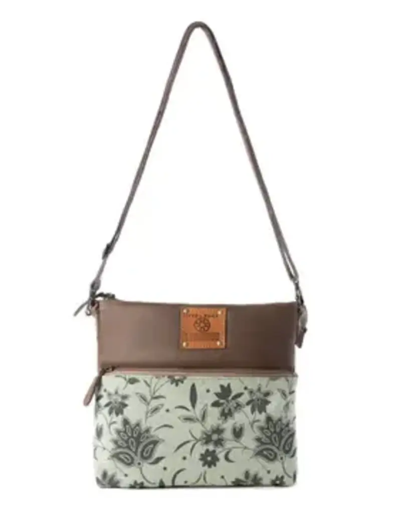 Wildflower print Upcycled Canvas Crossbody Bag