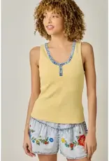 Henley Neck Washed Tank Top