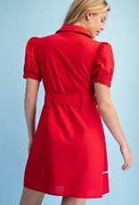 Leslie Linen Bleted Shirt Dress