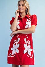 Leslie Linen Bleted Shirt Dress