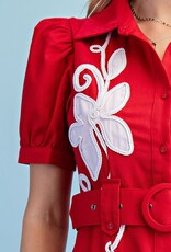 Leslie Linen Bleted Shirt Dress