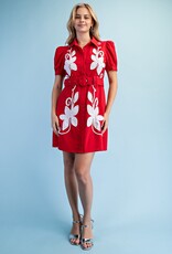 Leslie Linen Bleted Shirt Dress