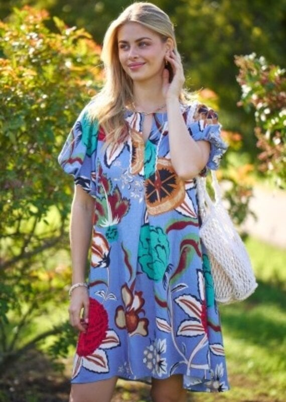 Natasha Floral Notch Neck Dress