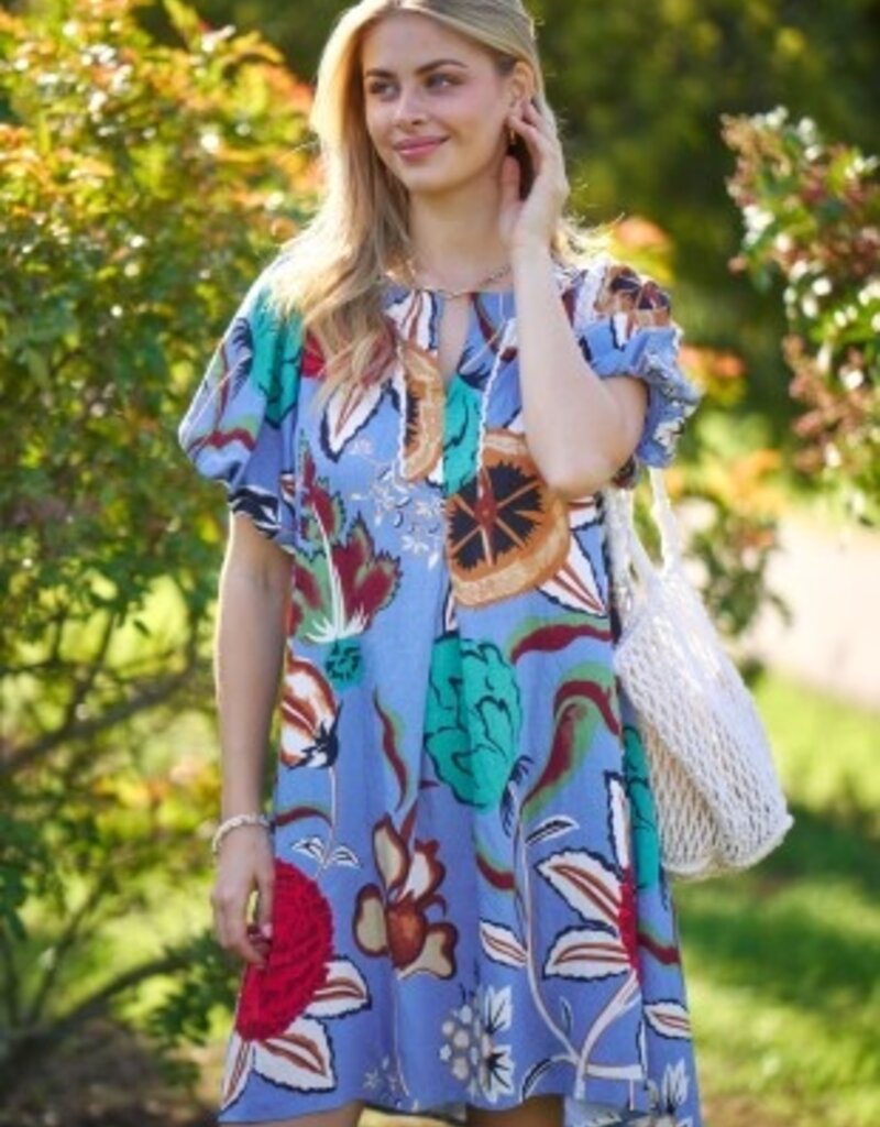 Natasha Floral Notch Neck Dress