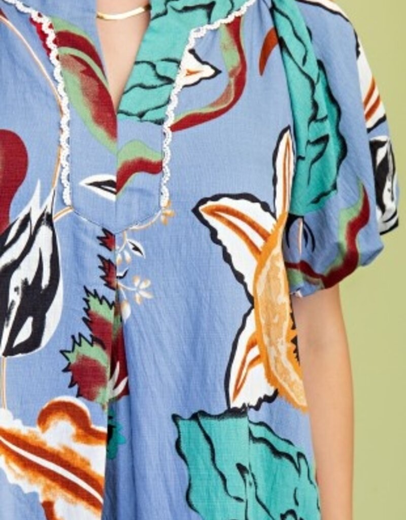 Natasha Floral Notch Neck Dress