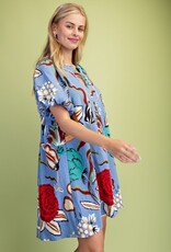Natasha Floral Notch Neck Dress
