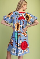 Natasha Floral Notch Neck Dress