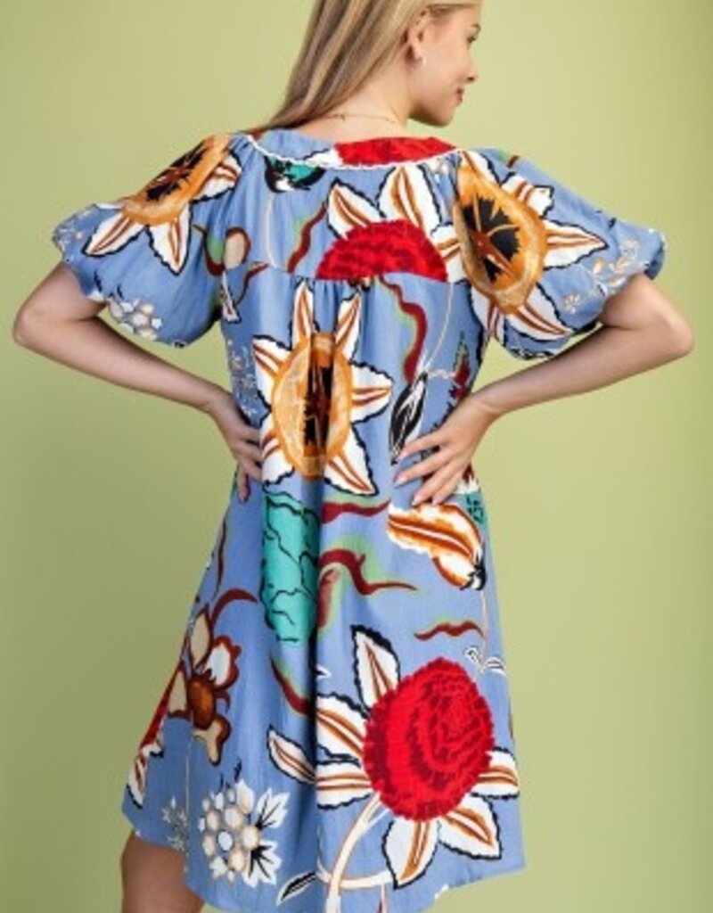 Natasha Floral Notch Neck Dress
