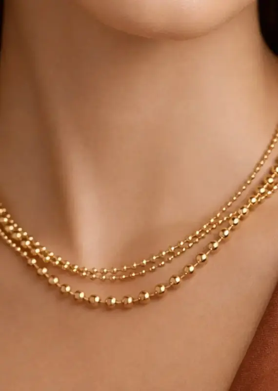 18K Gold Plated Waterproof Chain Necklace - Gold