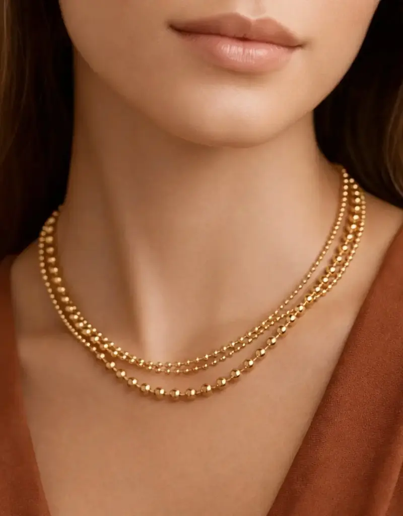 18K Gold Plated Waterproof Chain Necklace - Gold