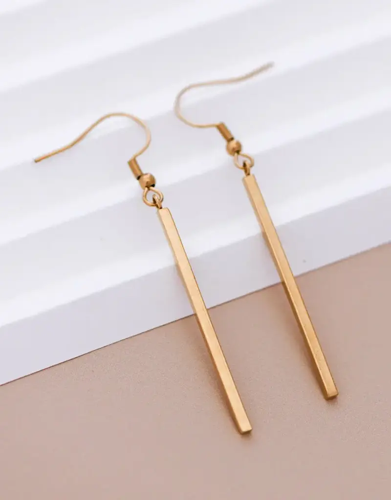18K Gold Plated Waterproof Stainless Steel Drop Earrings