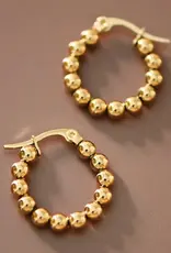 18K Gold Plated Waterproof Beaded Hoop Earrings