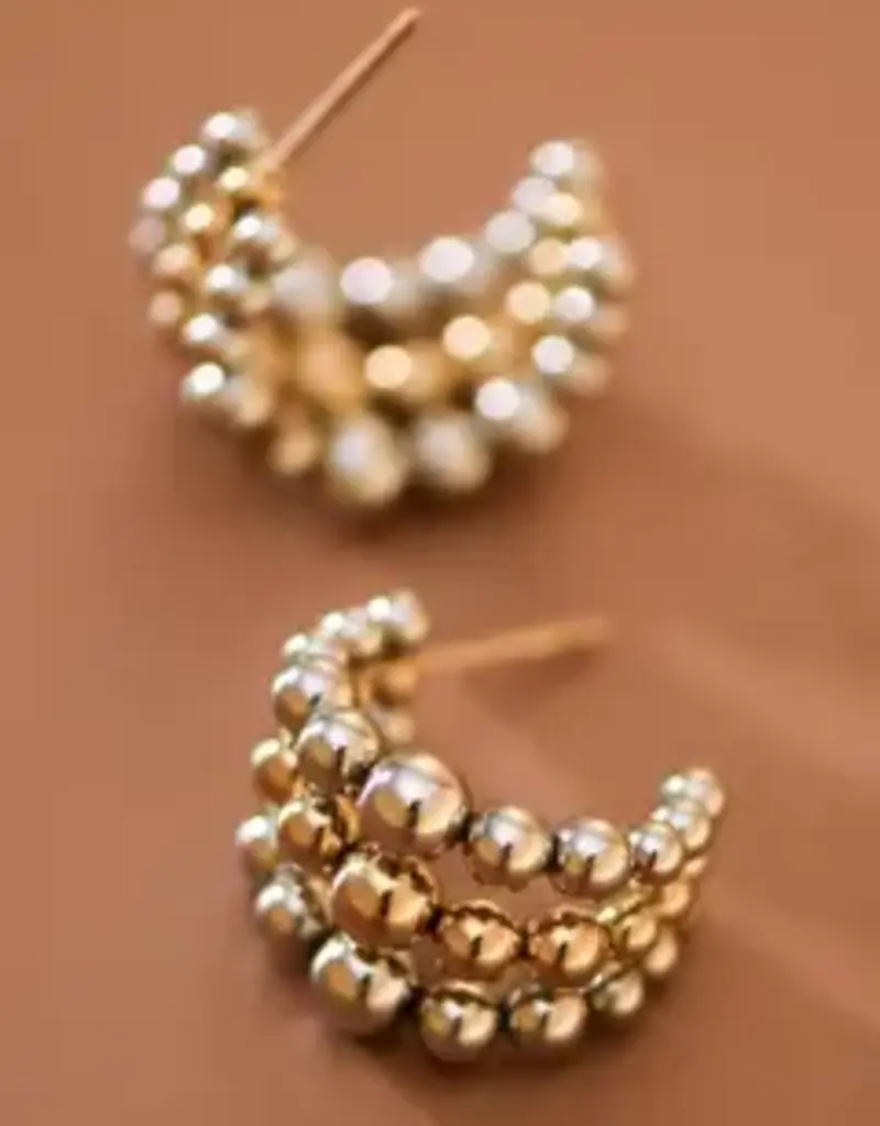 18K Gold Plated Waterproof Triple 2 ToneHoop Earrings
