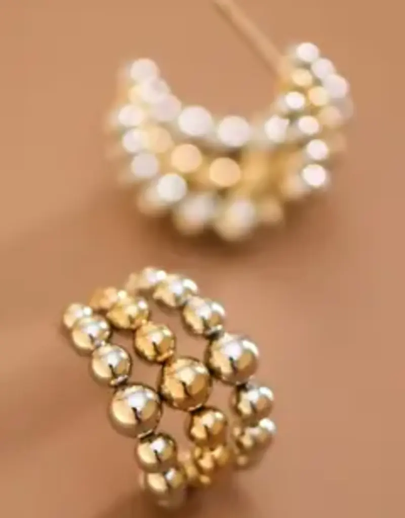 18K Gold Plated Waterproof Triple 2 ToneHoop Earrings