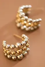 18K Gold Plated Waterproof Triple 2 ToneHoop Earrings