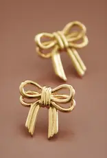 18K Gold Plated Waterproof Bow Stud Earrings