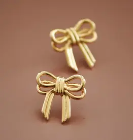 18K Gold Plated Waterproof Bow Stud Earrings