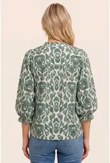Belle Frilled Bubble Sleeve Floral Top