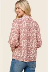 Belle Frilled Bubble Sleeve Floral Top