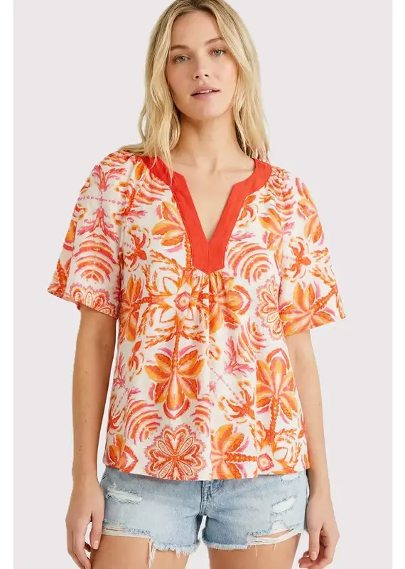 Phoebe Flutter Sleeve Floral Top