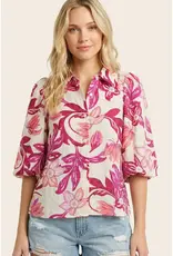 Betsy Bubble Sleeve Floral Print Top