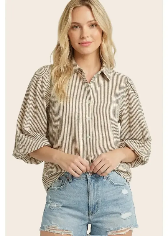 Penny Floral Printed Bubble Sleeve Top