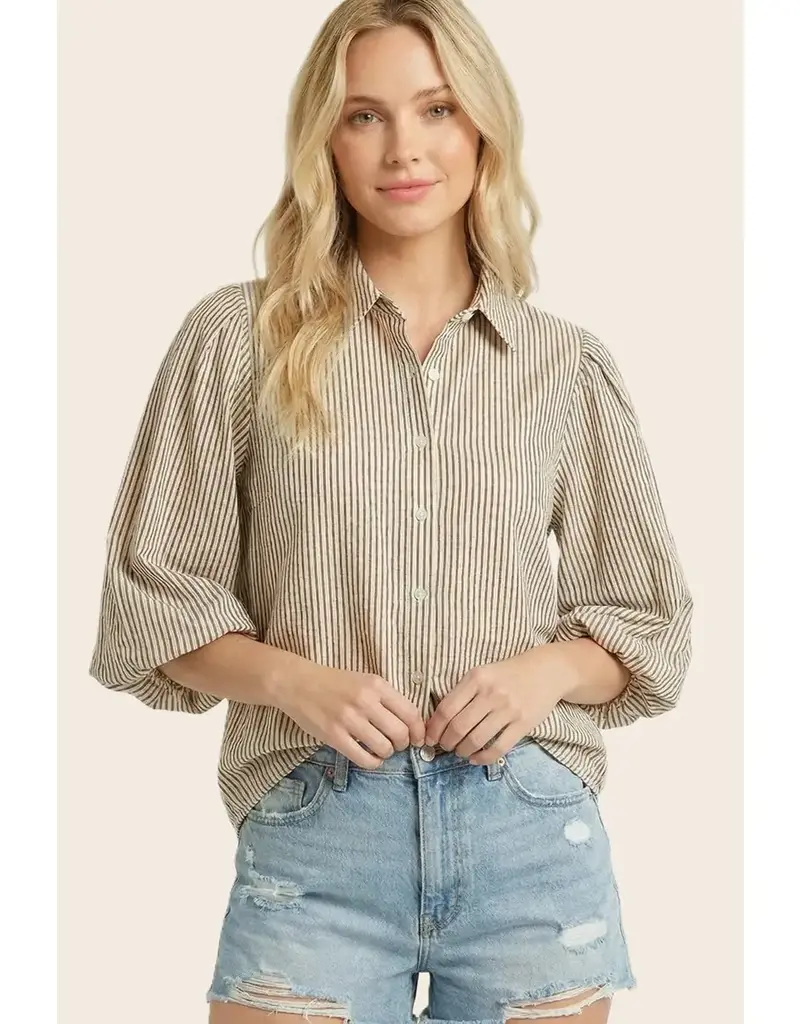 Penny Floral Printed Bubble Sleeve Top