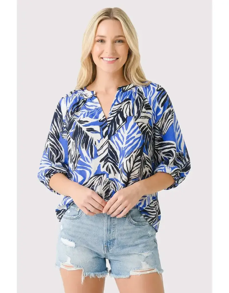 Island Time Floral Bubble Sleeve Top